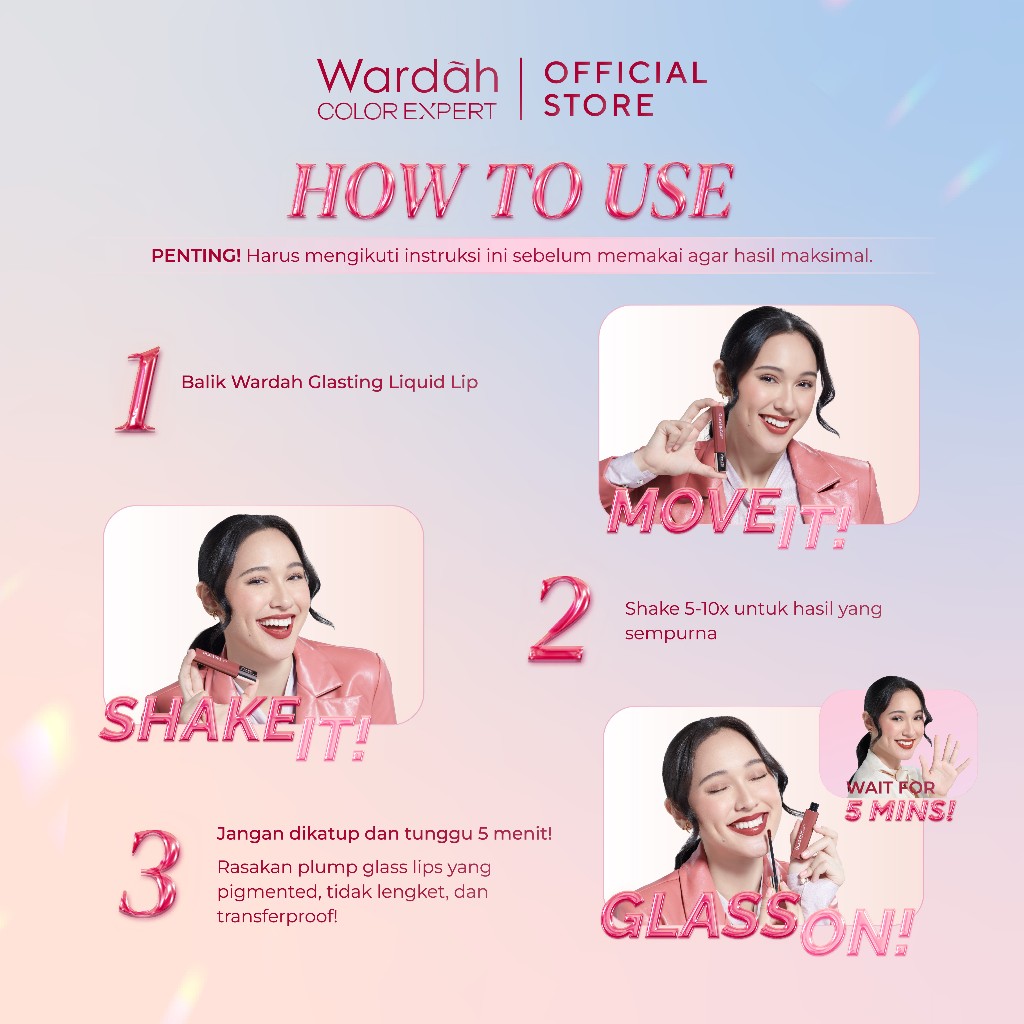 Wardah Glasting Liquid Lip 3.5gr (Lip Cream Transferproof) - 11 Petal Blush