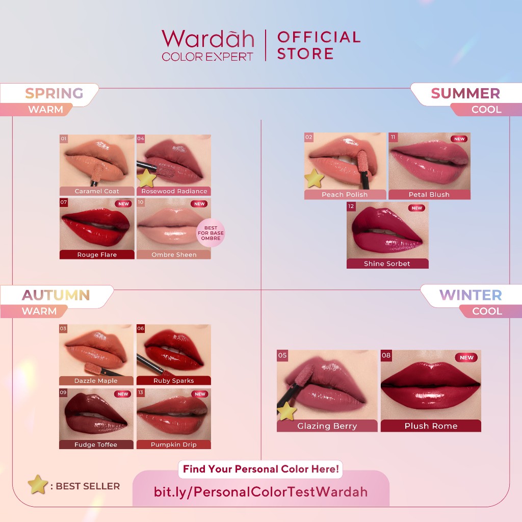 Wardah Glasting Liquid Lip 3.5gr (Lip Cream Transferproof) - 12 Shine Sorbet