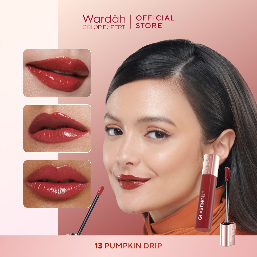 Wardah Glasting Liquid Lip 3.5gr (Lip Cream Transferproof) - 13 Pumpkin Drip Wardah Glasting Liquid Lip 3.5gr (Lip Cream Transferproof) - 13 Pumpkin Drip