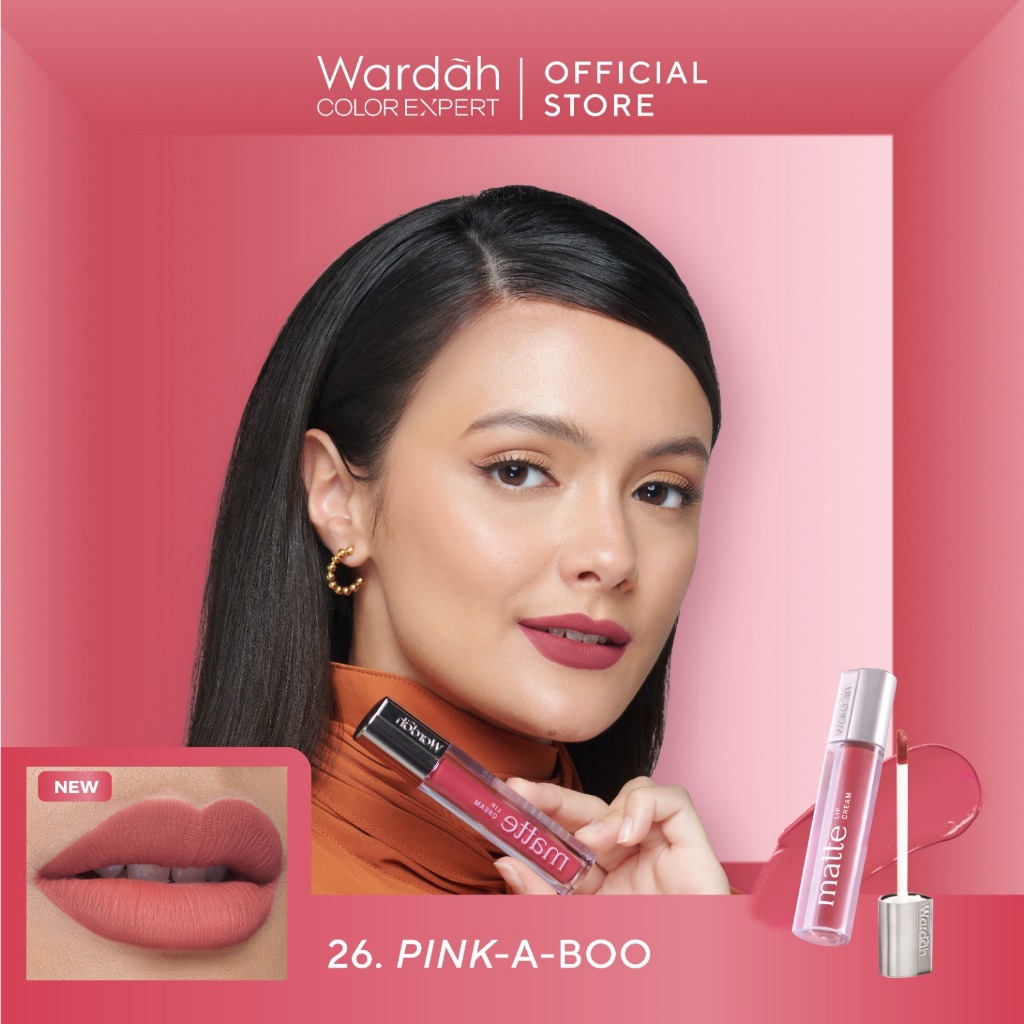 Wardah Exclusive Matte Lip Cream 4gr - 26 Pink A Boo