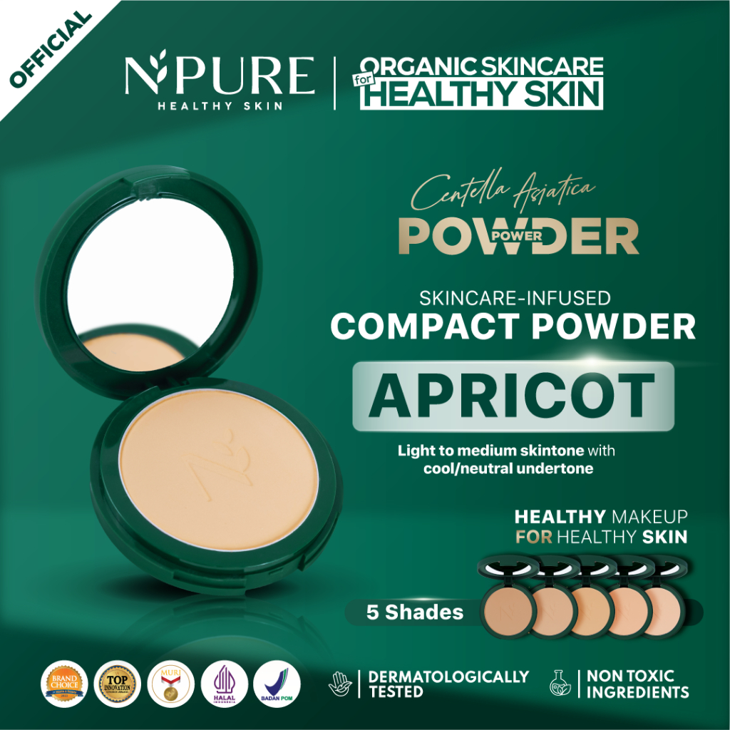 Npure Centella Asiatica Power Powder 10gr - Apricot (Bedak Padat)
