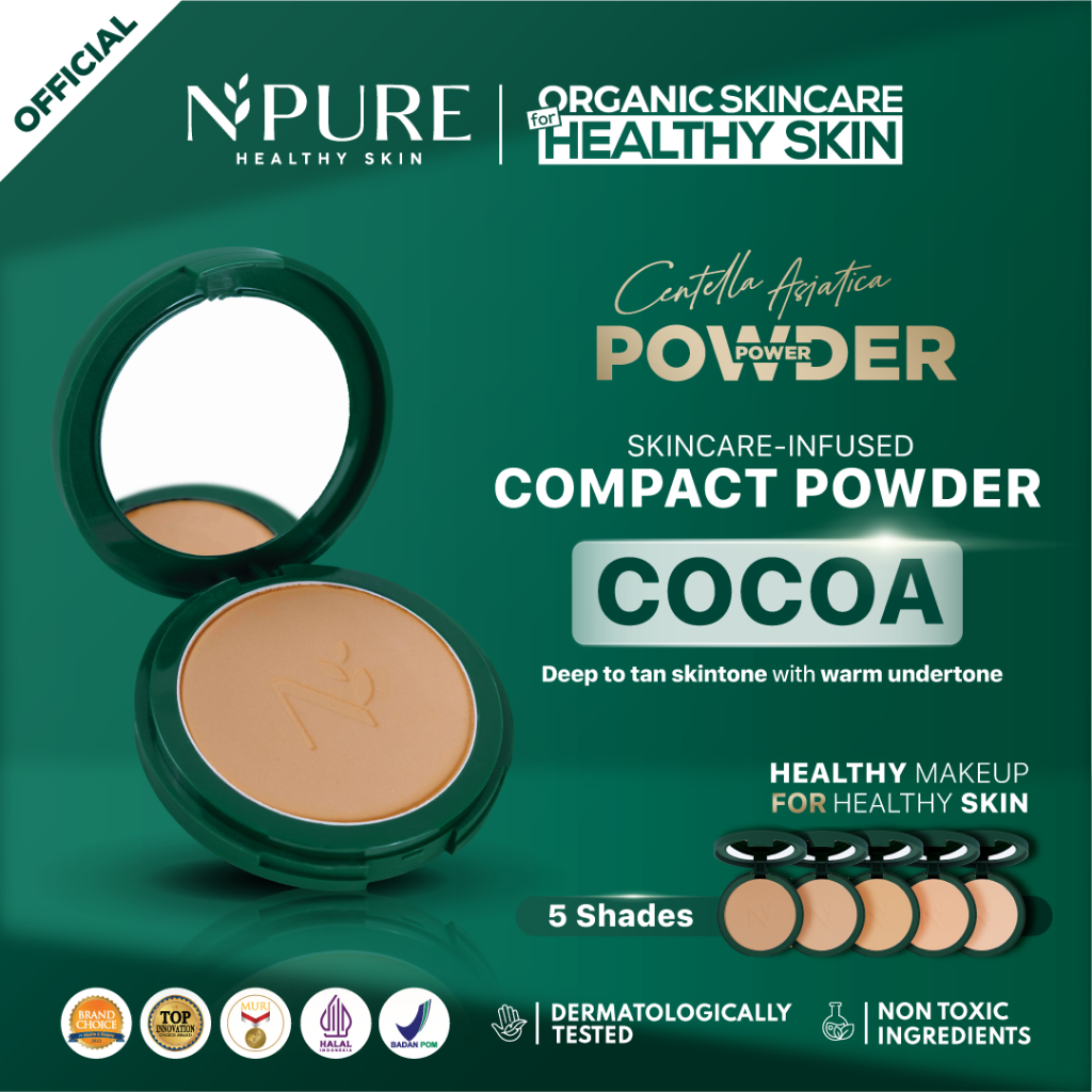 Npure Centella Asiatica Power Powder 10gr - Cocoa (Bedak Padat)
