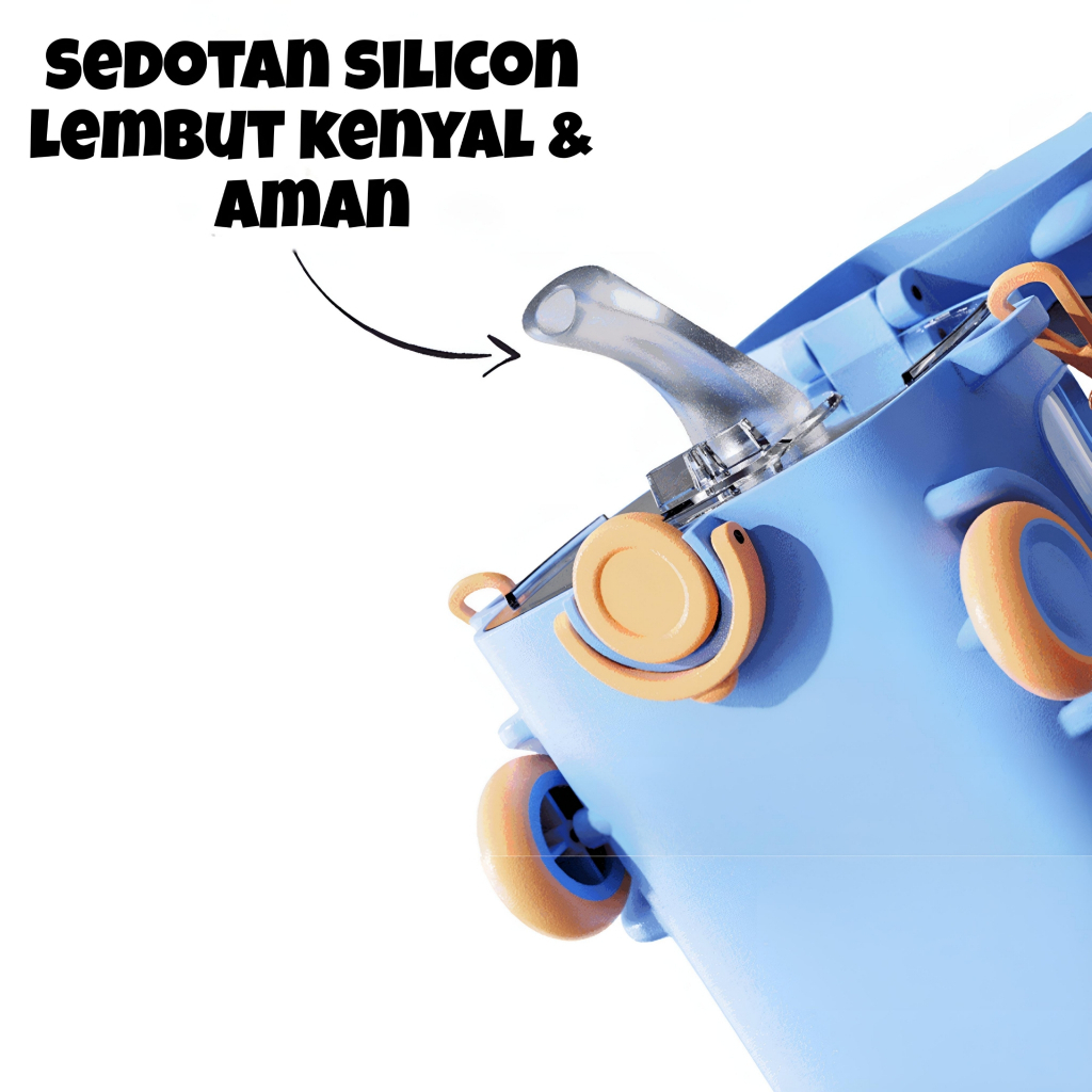 Botol Minum Anak Bentuk Mobil Bus (Cool Cute Bus) Free Tali Strap + Stiker