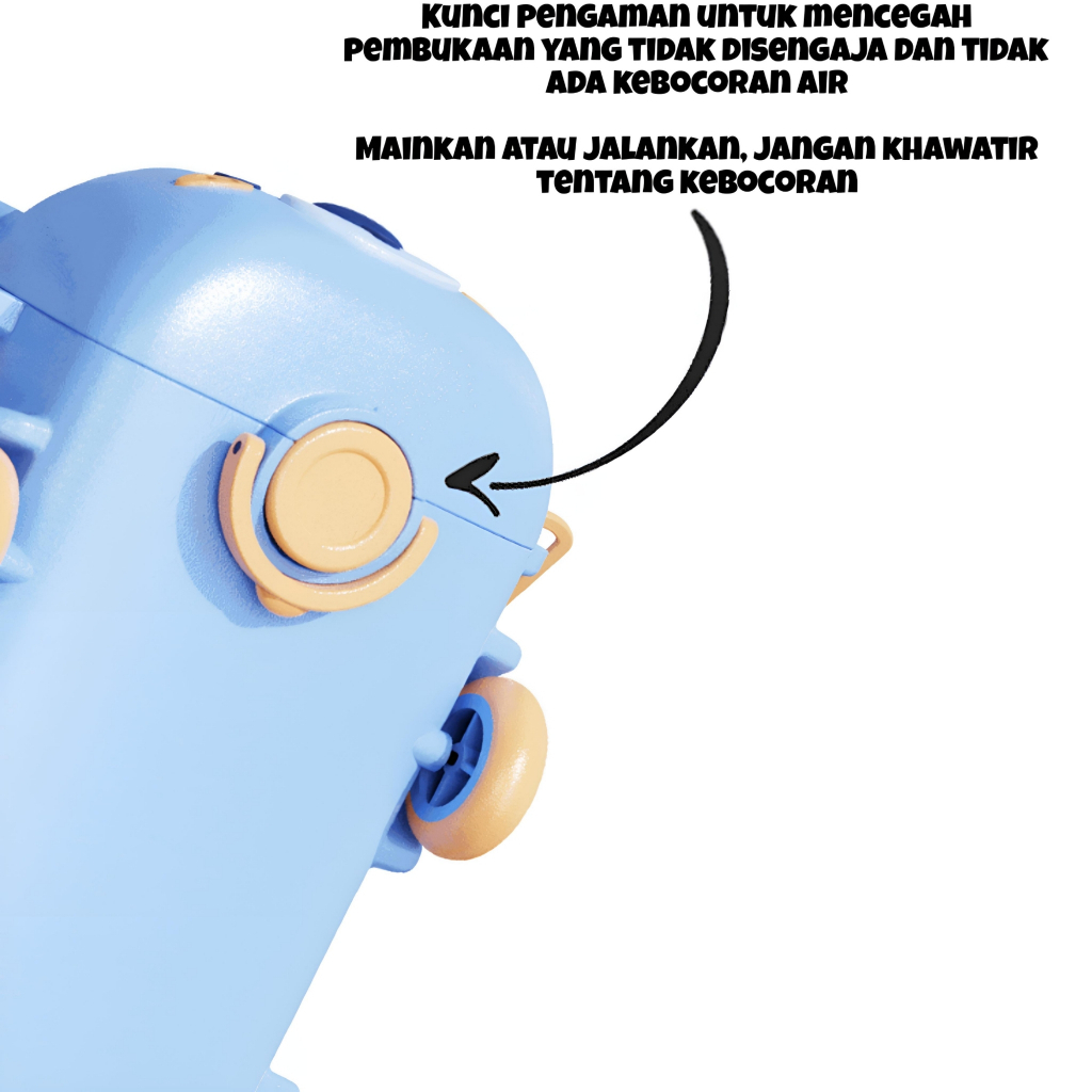 Botol Minum Anak Bentuk Mobil Bus (Cool Cute Bus) Free Tali Strap + Stiker