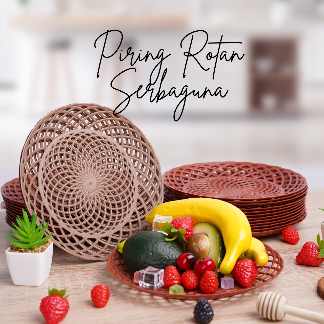 Piring Plastik Motif Rotan Piring Plastik Motif Rotan