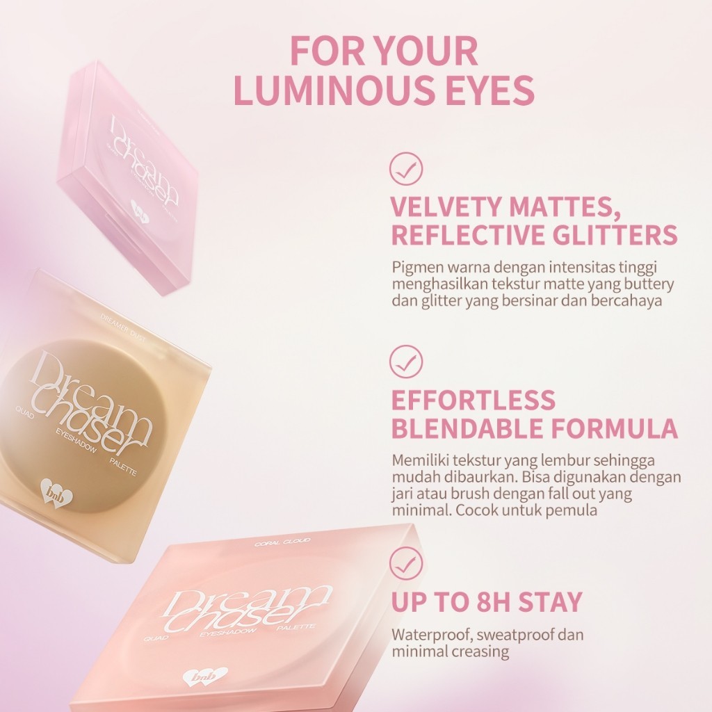 BNB barenbliss Dream Chaser Quad Eyeshadow Palette - 02 Coral Cloud