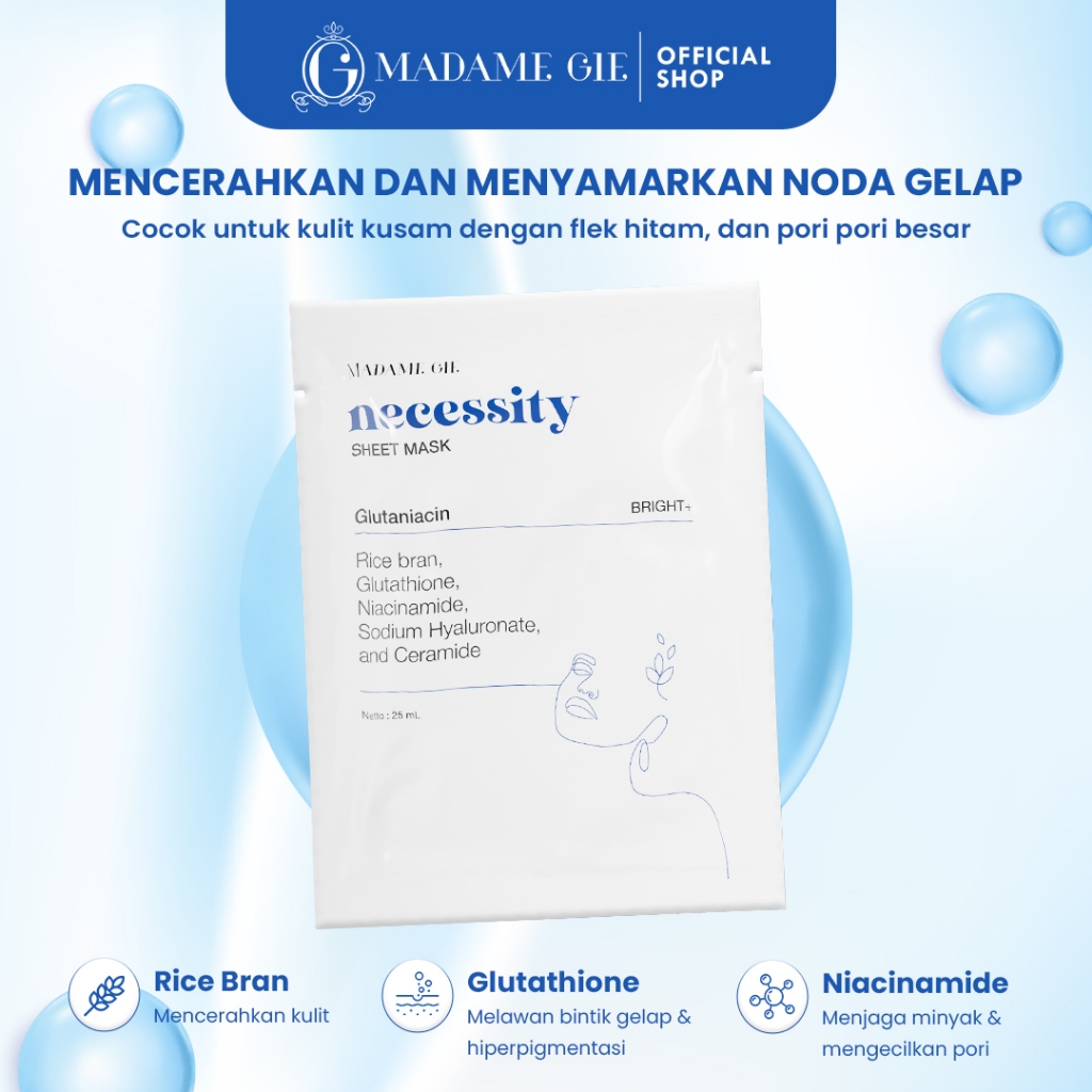Madame Gie Necessity Sheet Mask 25ml - Glutaniacin (Bright) Madame Gie Necessity Sheet Mask 25ml - Glutaniacin (Bright)