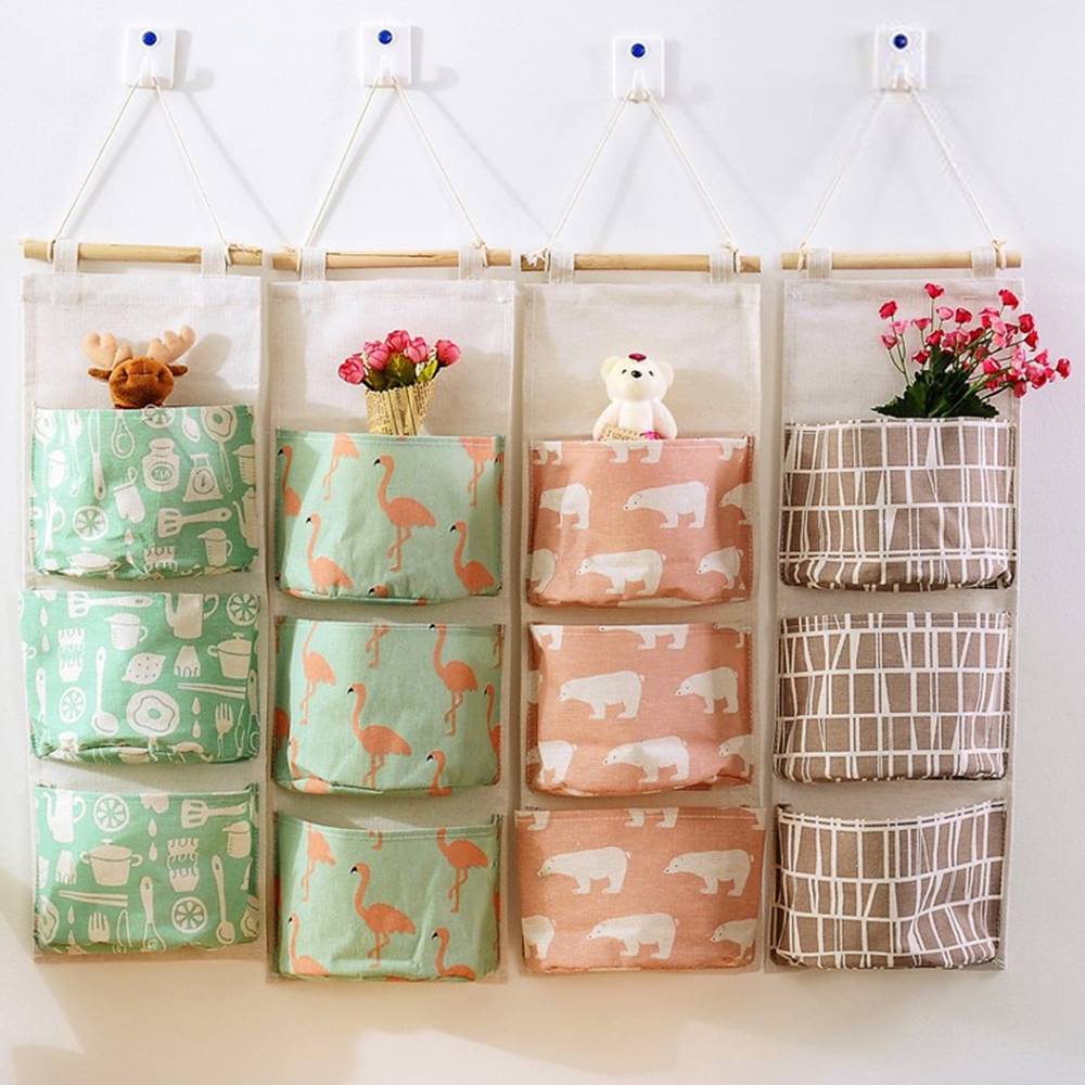 Pouch Gantung 3 Sekat - Wall Storage Bag