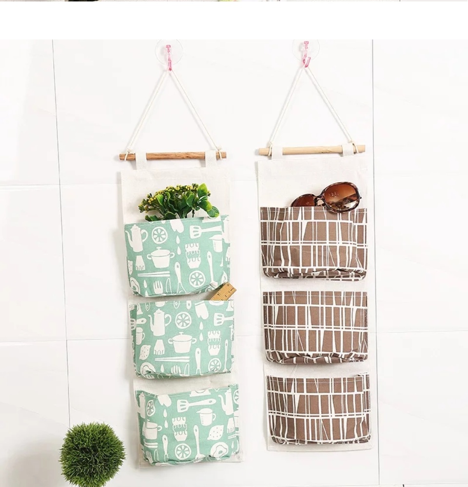 Pouch Gantung 3 Sekat - Wall Storage Bag