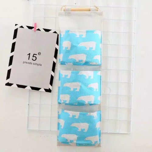 Pouch Gantung 3 Sekat - Wall Storage Bag