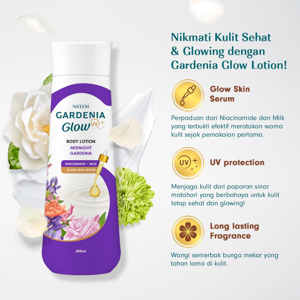 Gardenia Glow by Naeem UV Body Lotion 200ml - Midnight Gardenia