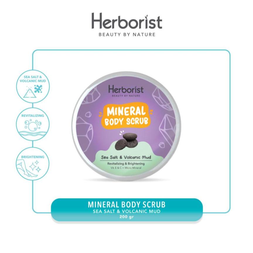 Herborist Mineral Body Scrub 200gr - Sea Salt & Volcanic Mud (Revitalizing & Brightening)