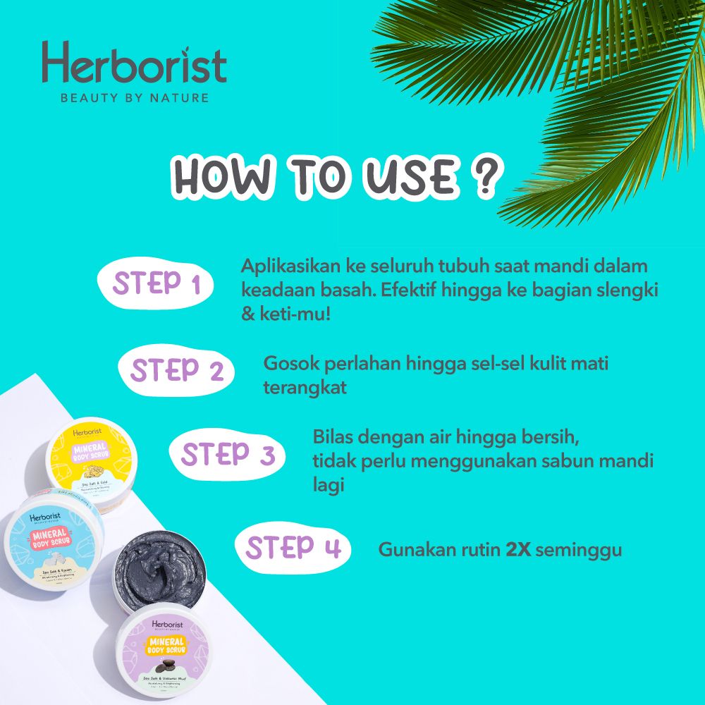 Herborist Mineral Body Scrub 200gr - Sea Salt & Volcanic Mud (Revitalizing & Brightening)