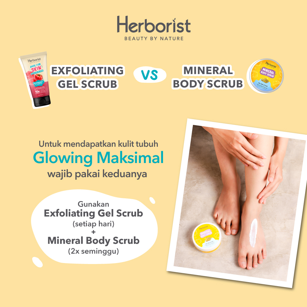 Herborist Mineral Body Scrub 200gr - Sea Salt & Volcanic Mud (Revitalizing & Brightening)