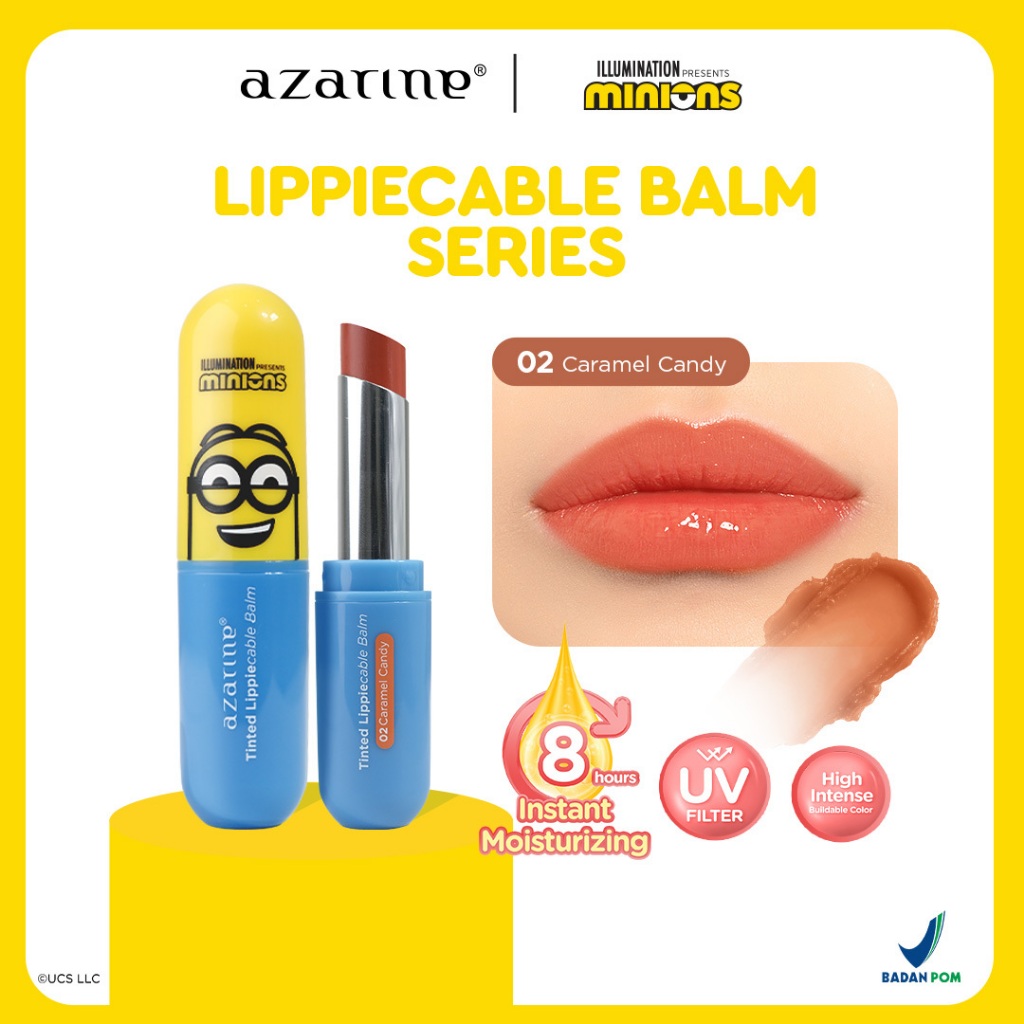 Azarine x Minions Tinted Lippiecable Balm 3.5gr - 02 Caramel Candy *