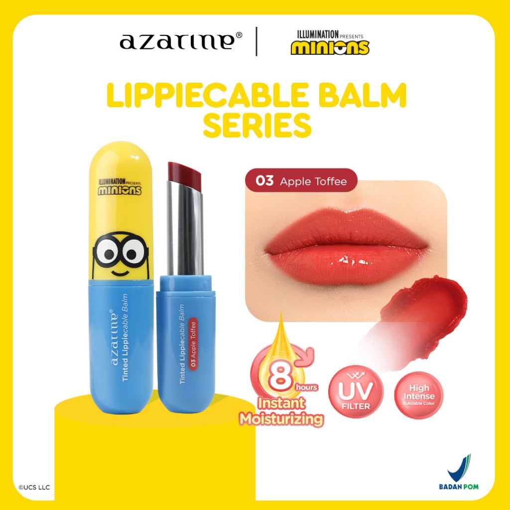 Azarine x Minions Tinted Lippiecable Balm 3.5gr - 03 Apple Toffee *