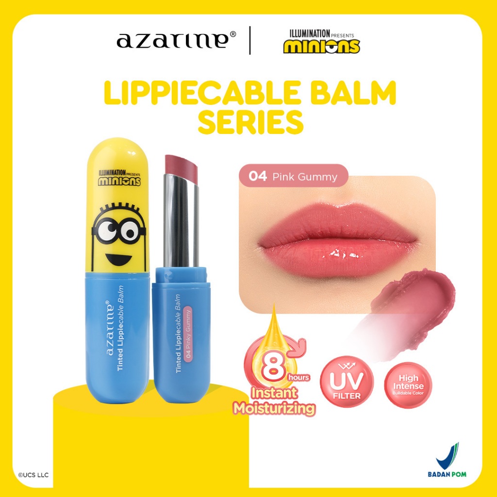 Azarine x Minions Tinted Lippiecable Balm 3.5gr - 04 Pinky Gummy *