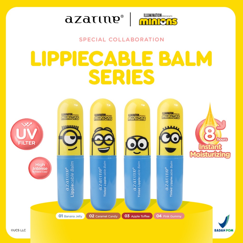 Azarine x Minions Tinted Lippiecable Balm 3.5gr - 04 Pinky Gummy *
