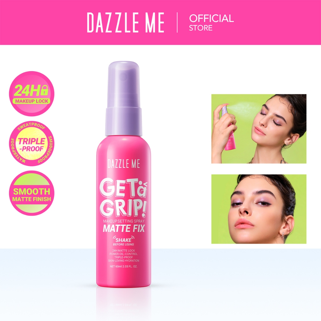 Dazzle Me Get a Grip! Makeup Setting Spray MATTE Fix 60ml (PINK)