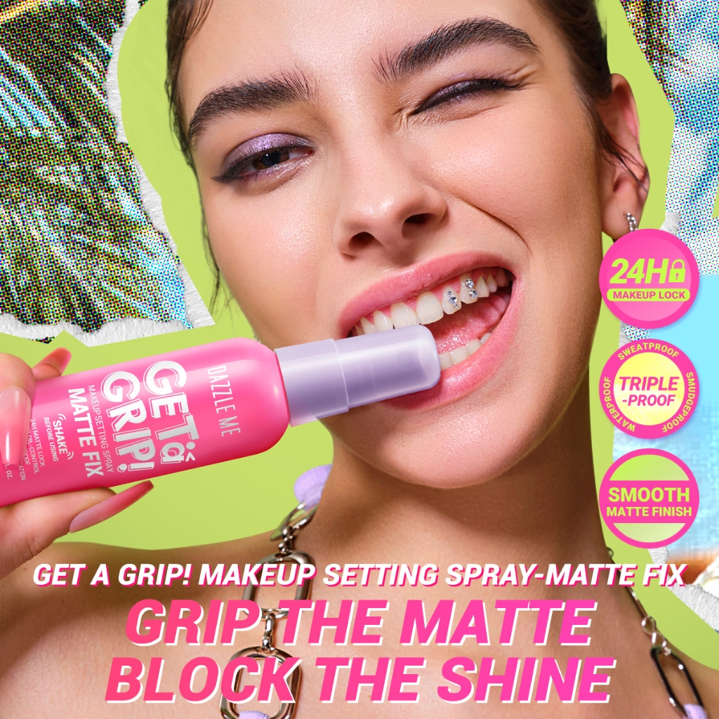 Dazzle Me Get a Grip! Makeup Setting Spray MATTE Fix 60ml (PINK)