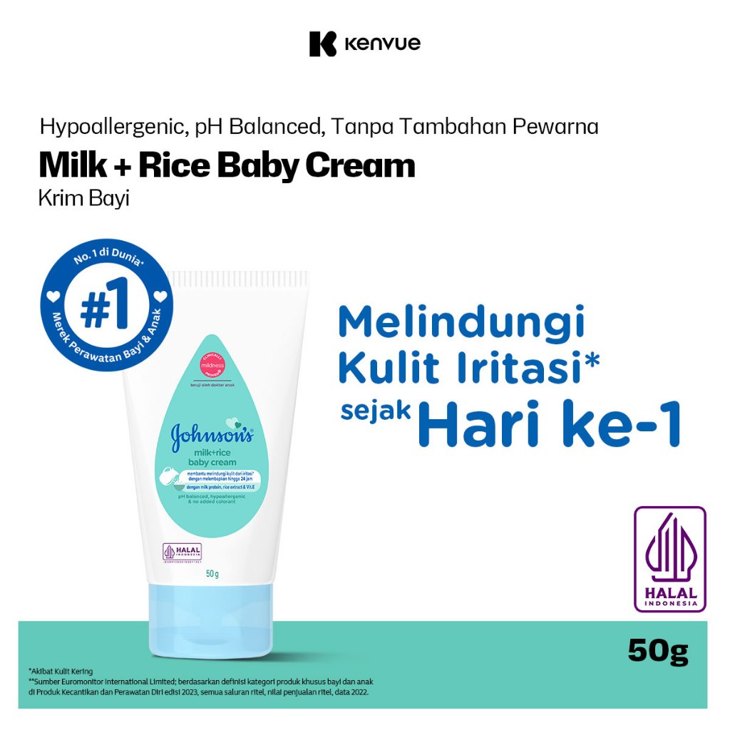 Johnsons Baby Cream Milk Rice 50gr Johnsons Baby Cream Milk Rice 50gr