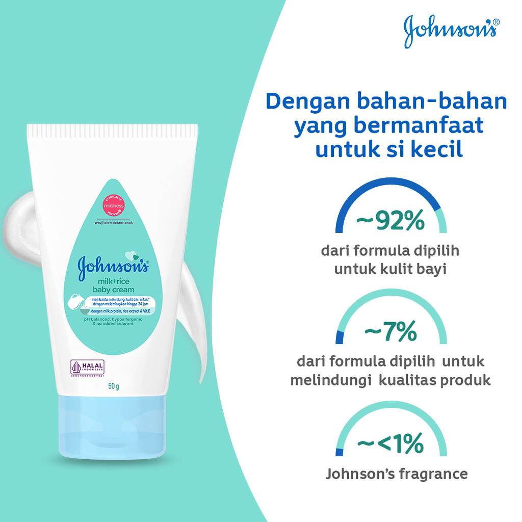 Johnsons Baby Cream Milk Rice 50gr Johnsons Baby Cream Milk Rice 50gr
