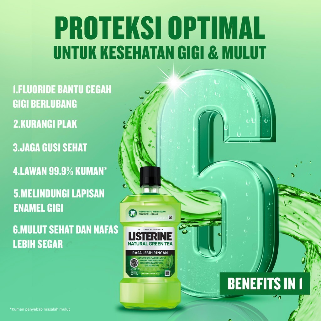 Listerine Antiseptic Mouthwash - Green Tea 250ml
