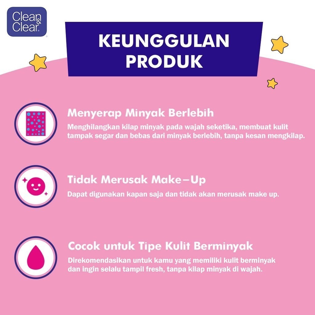 Clean & Clear Oil Control Film Pink 50s