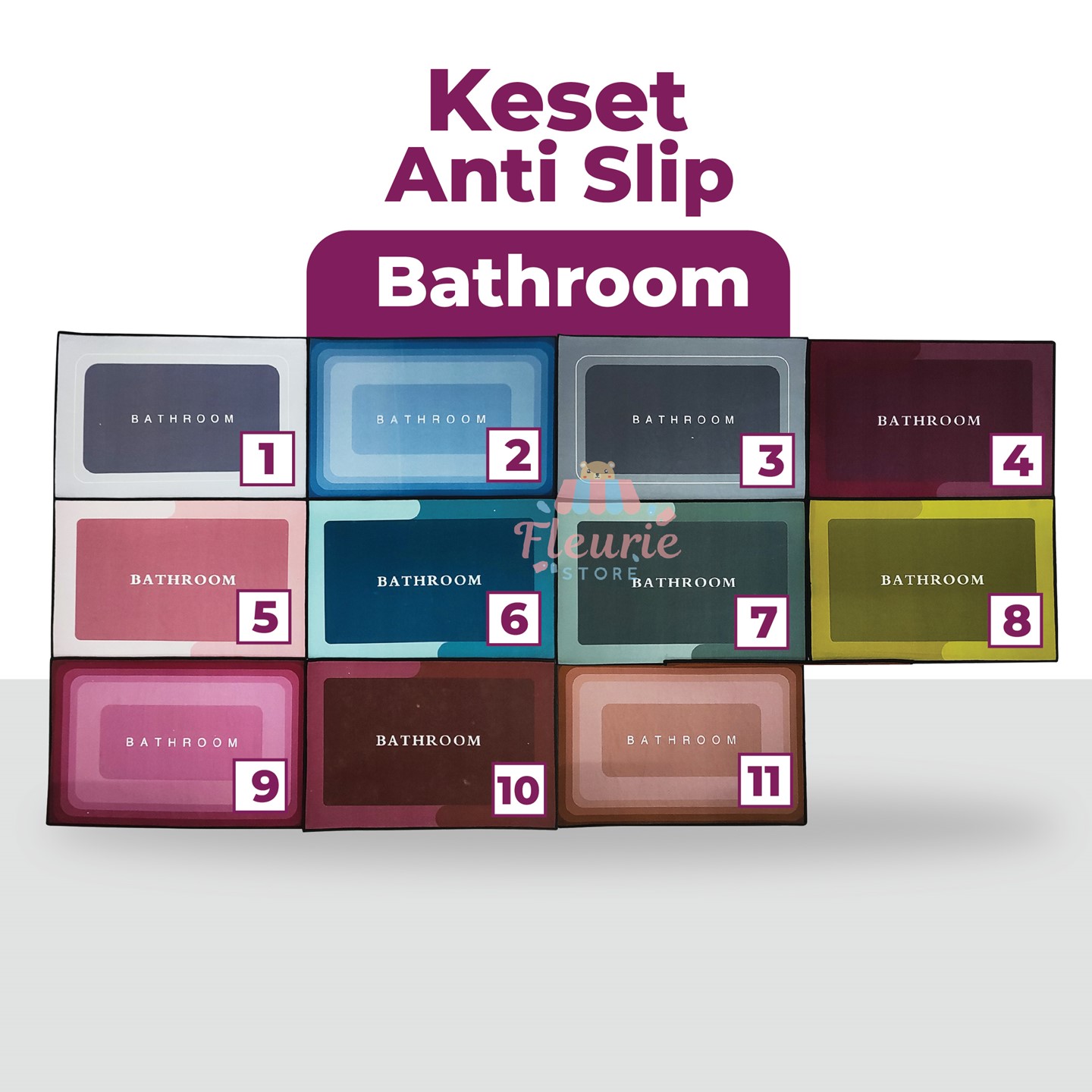 Keset Lantai Antislip Tufted Nylon 40 x 60cm