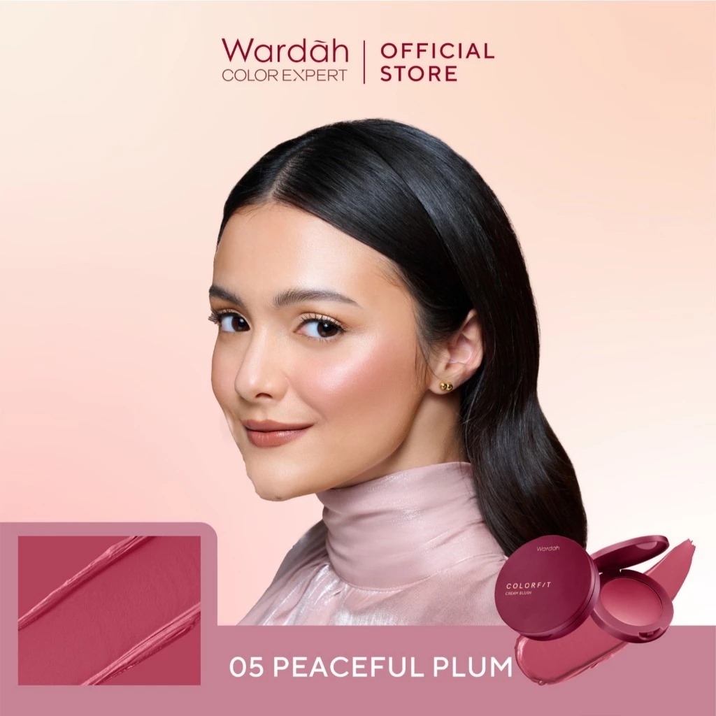 Wardah Colorfit Cream Blush 3gr - 05 Peaceful Plum