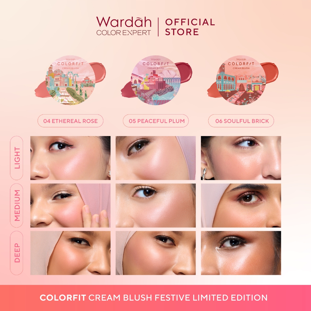 Wardah Colorfit Cream Blush 3gr - 06 Soulful Brick