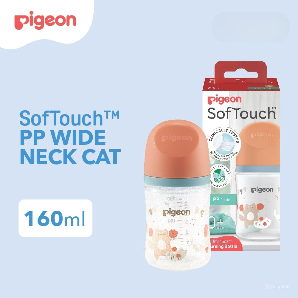 Pigeon Baby Bottle - PP Wide Neck SofTouch Nipple 160ml Kucing (Umur 0+ Bulan) Botol Susu Bayi Pigeon Baby Bottle - PP Wide Neck SofTouch Nipple 160ml Kucing (Umur 0+ Bulan) Botol Susu Bayi