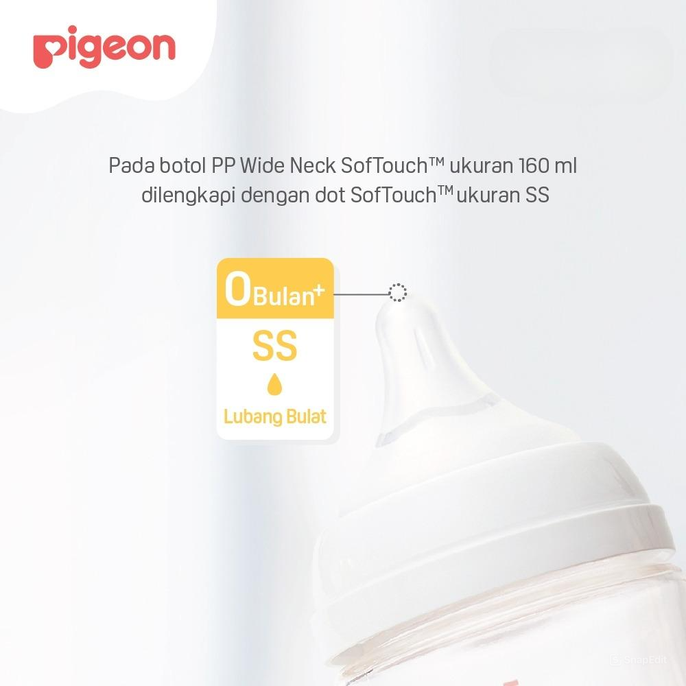 Pigeon Baby Bottle - PP Wide Neck SofTouch Nipple 160ml Kelinci (Umur 0+ Bulan) Botol Susu Bayi Pigeon Baby Bottle - PP Wide Neck SofTouch Nipple 160ml Kelinci (Umur 0+ Bulan) Botol Susu Bayi