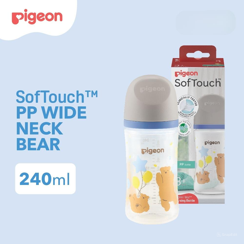 Pigeon Baby Bottle - PP Wide Neck SofTouch Nipple 240ml Beruang (Umur 3+ Bulan) Botol Susu Bayi Pigeon Baby Bottle - PP Wide Neck SofTouch Nipple 240ml Beruang (Umur 3+ Bulan) Botol Susu Bayi