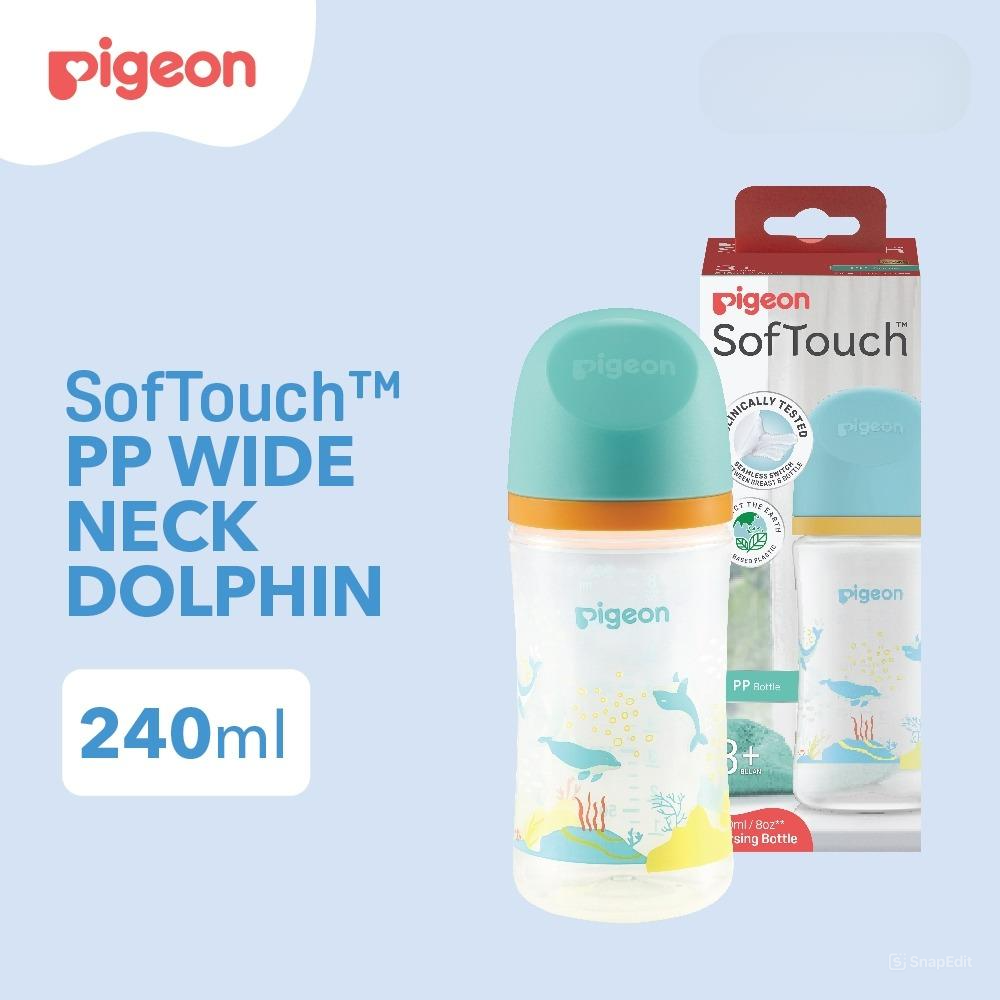 Pigeon Baby Bottle - PP Wide Neck SofTouch Nipple 240ml Lumba (Umur 3+ Bulan) Botol Susu Bayi Pigeon Baby Bottle - PP Wide Neck SofTouch Nipple 240ml Lumba (Umur 3+ Bulan) Botol Susu Bayi