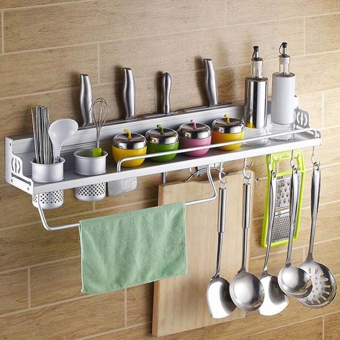 Rak Dinding Dapur Aluminium Stainless (P = 60cm) Rak Dinding Dapur Aluminium Stainless (P = 60cm)