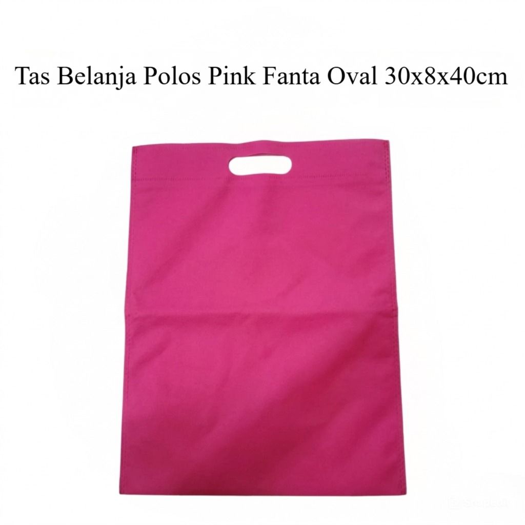 Tas Belanja Polos Pink Fanta Oval 30x8x40cm