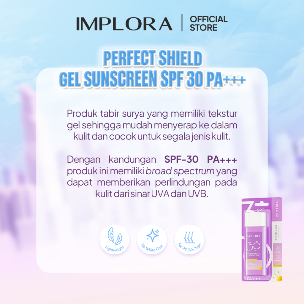 Implora Perfect Shield Gel Sunscreen SPF30 PA+++ 50ml