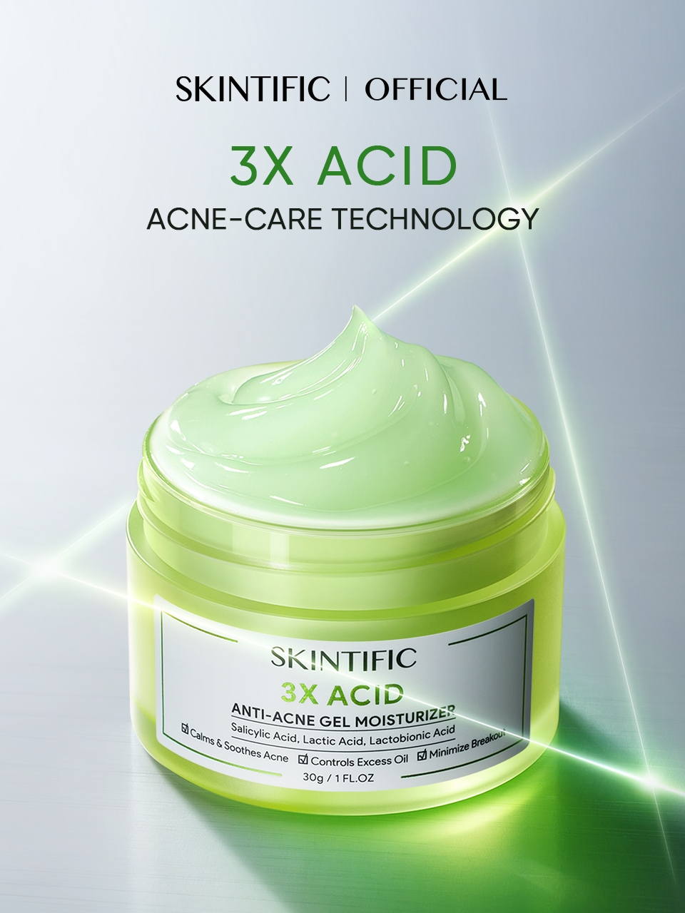 Skintific 3X Acid Anti-Acne Gel Moisturizer 30gr Skintific 3X Acid Anti-Acne Gel Moisturizer 30gr