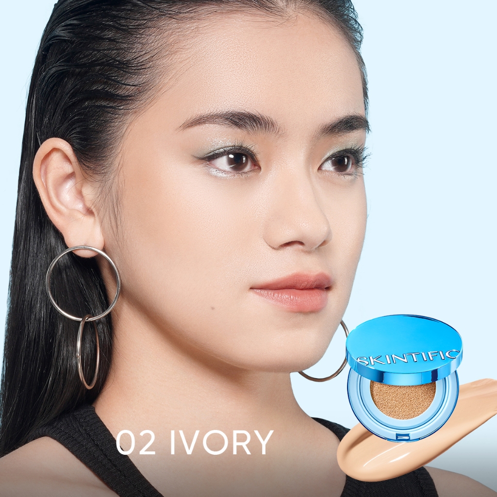 Skintific perfect stay velvet matte cushion 02 ivory