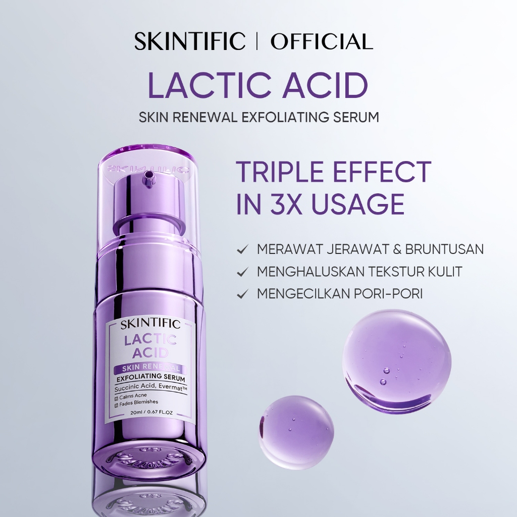 Skintific Lactic Acid Skin Renewal Exfoliating Serum 20ml Skintific Lactic Acid Skin Renewal Exfoliating Serum 20ml