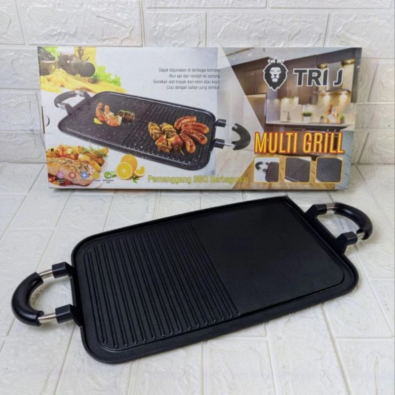 TRI J - Multi Grill Long BBQ Pan (Alat Pemanggang Serbaguna)
