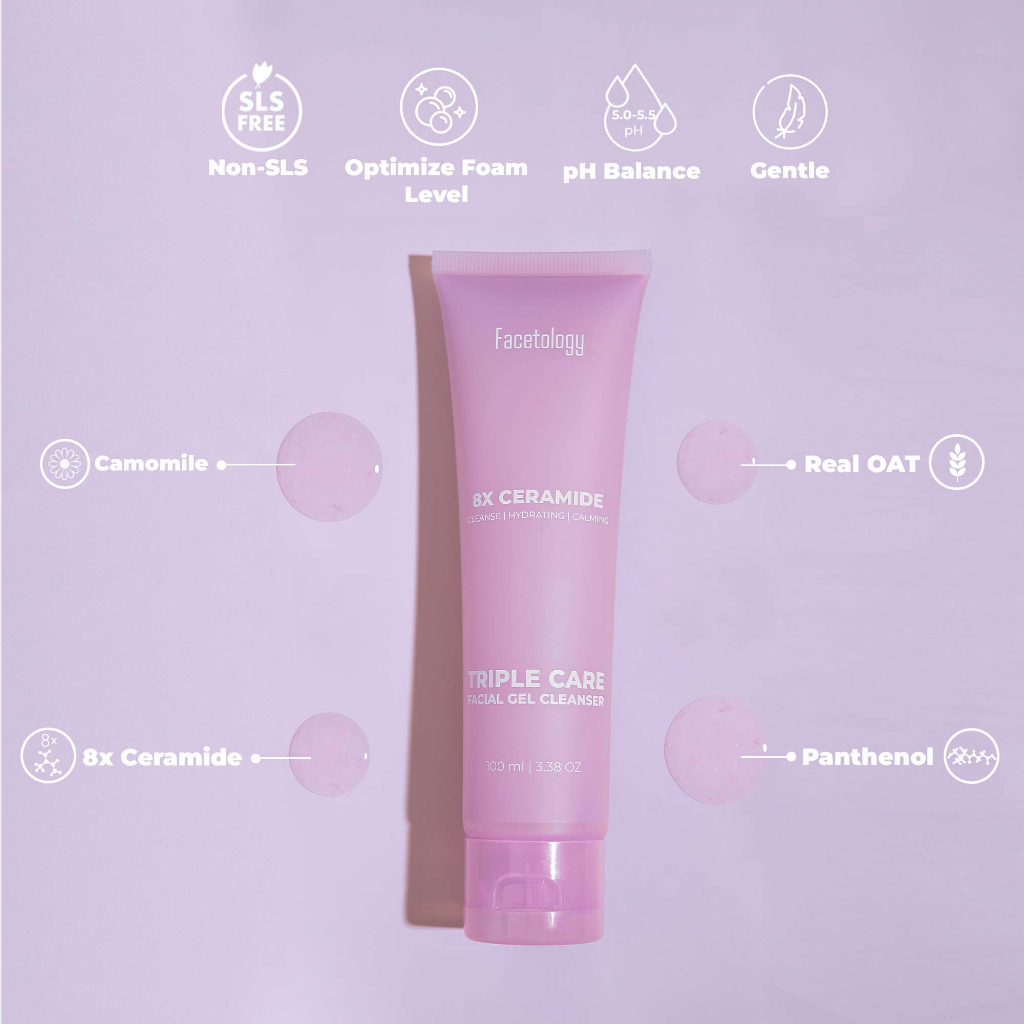 Facetology Triple Care Facial Gel Cleanser 100ml Facetology Triple Care Facial Gel Cleanser 100ml