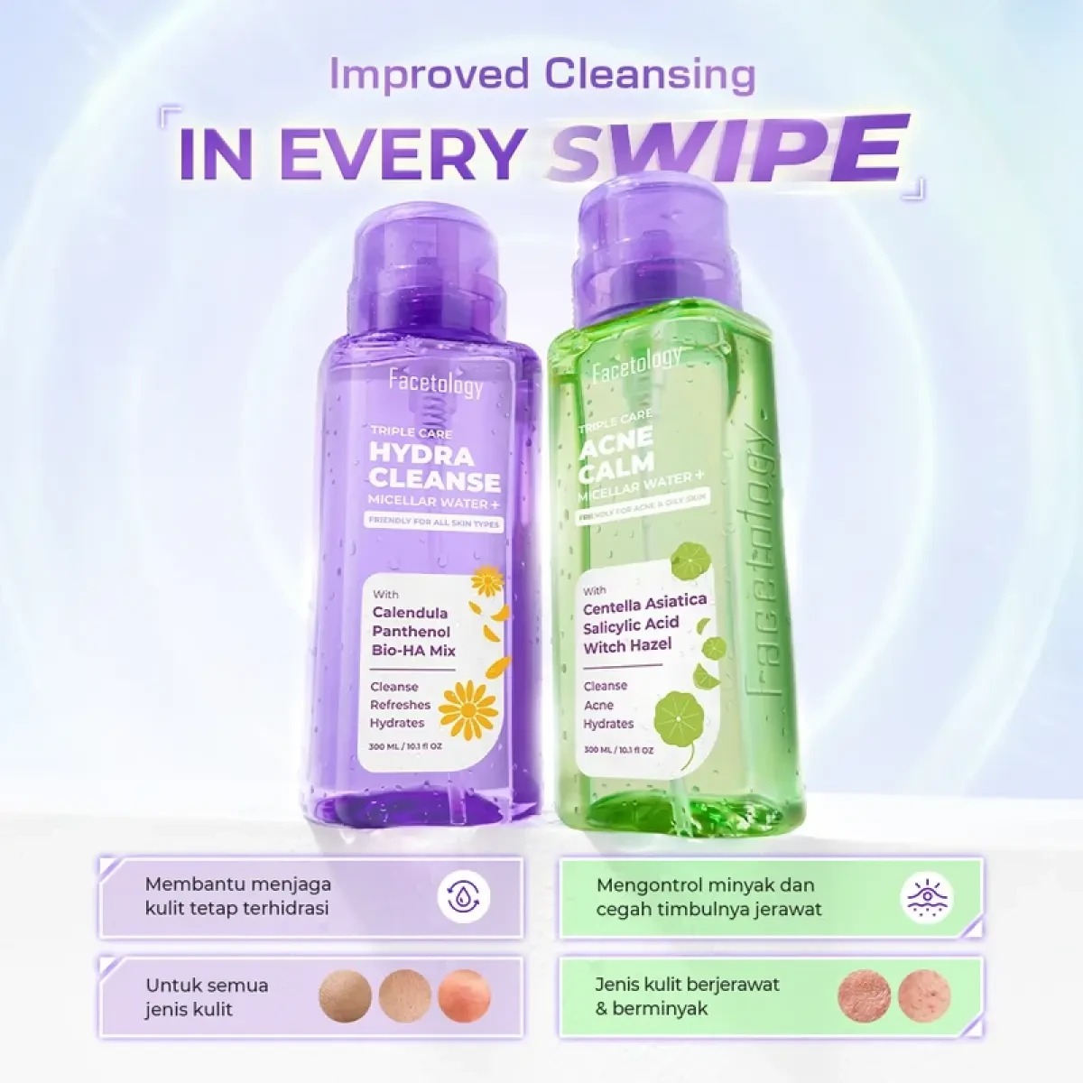 Facetology Triple Care Acne Calm Micellar Water+ 300ml