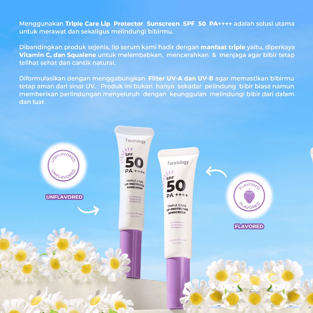 Facetology Triple Care Lip Protector Sunscreen 5ml - Unflavor