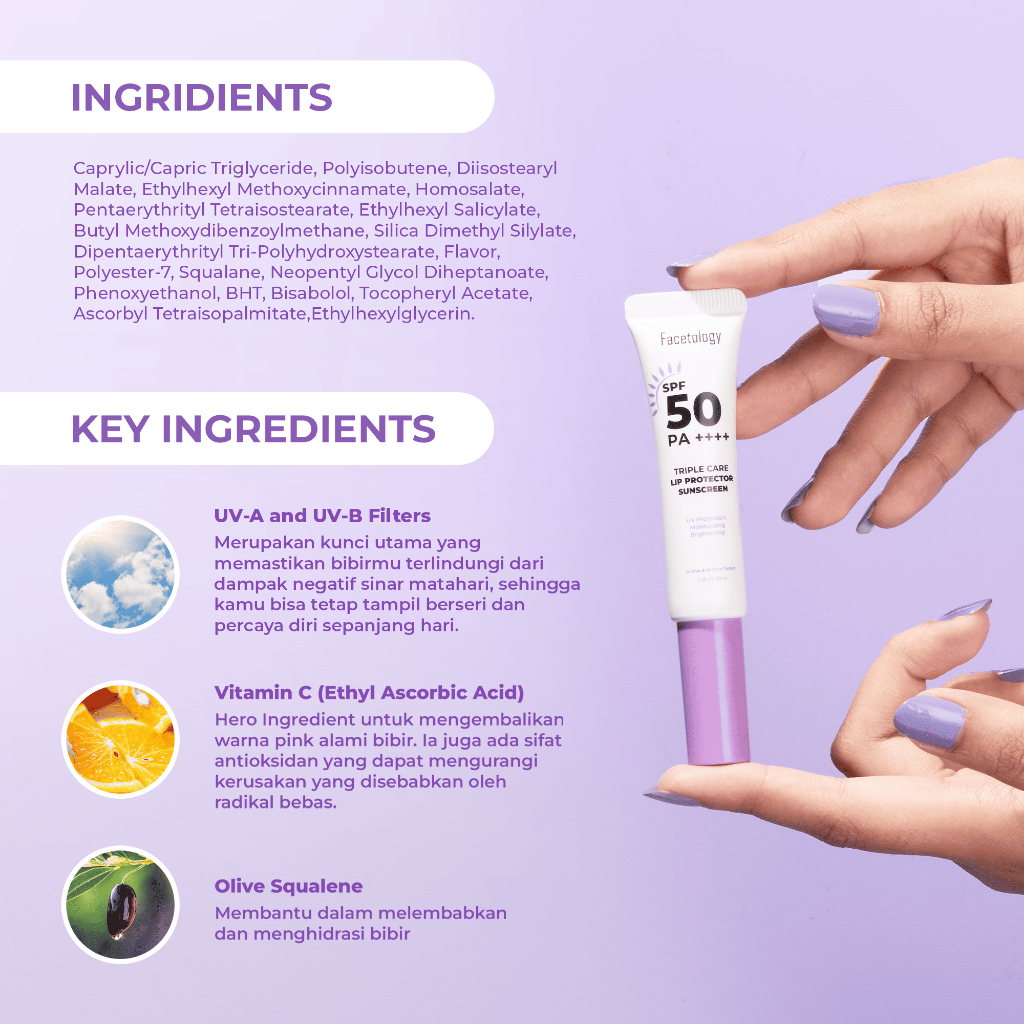 Facetology Triple Care Lip Protector Sunscreen 5ml - Flavor Facetology Triple Care Lip Protector Sunscreen 5ml - Flavor