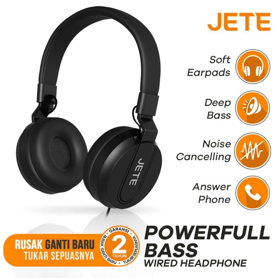 JETE Headphone Powerfull Bass with Noise Cancelling