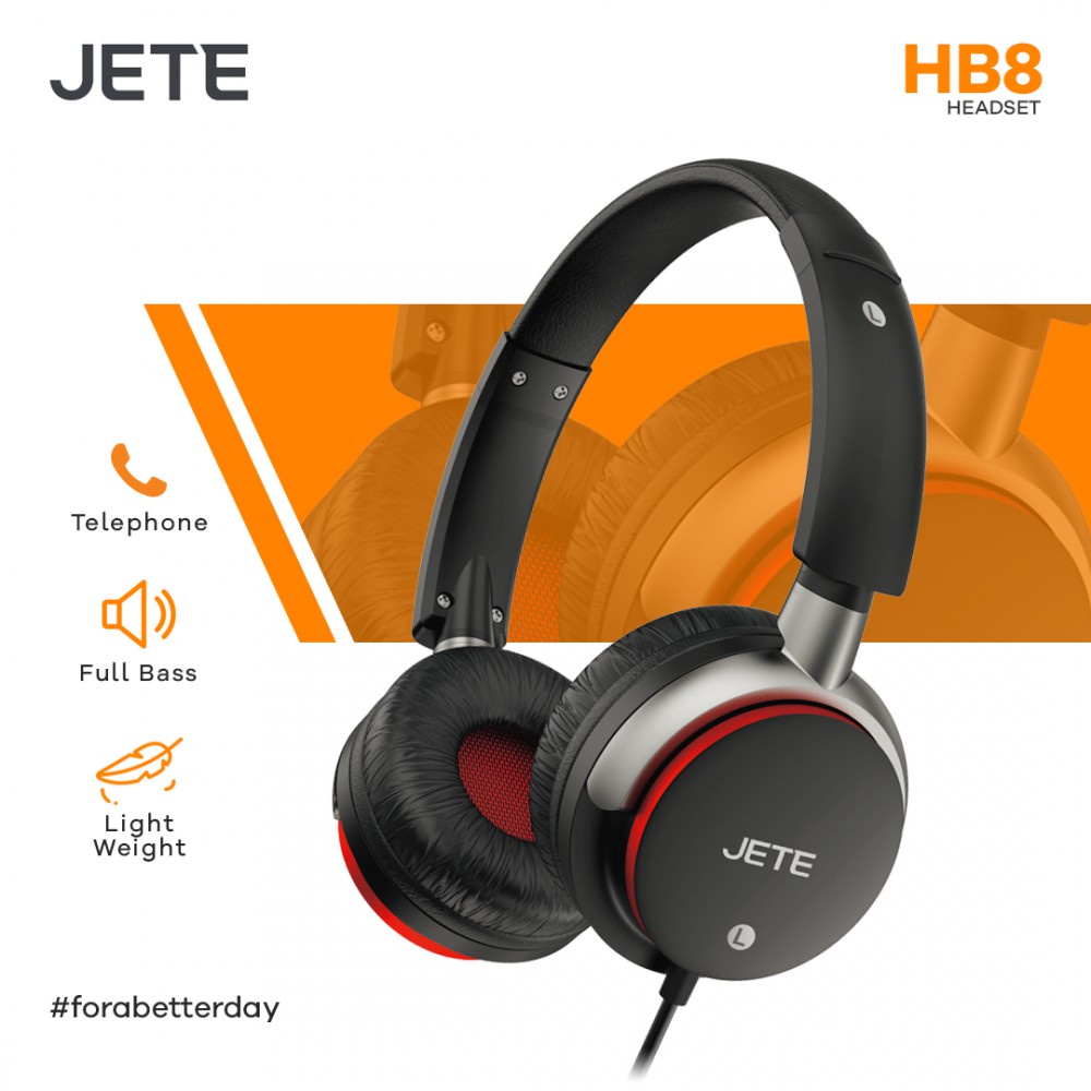 JETE Headphone Cable HB8 Wired Portable with Noise Cancellation