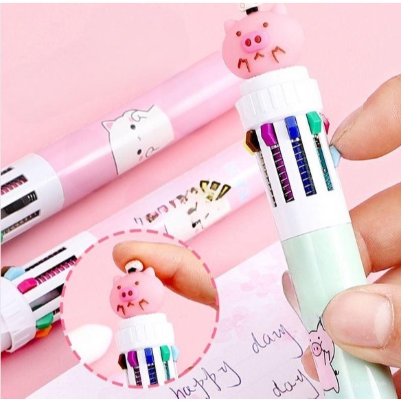 Pulpen Karakter 6 Warna (Bolpoin Warna Karakter 3D)