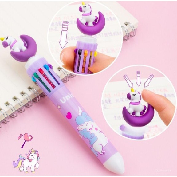 Pulpen Karakter 6 Warna (Bolpoin Warna Karakter 3D)